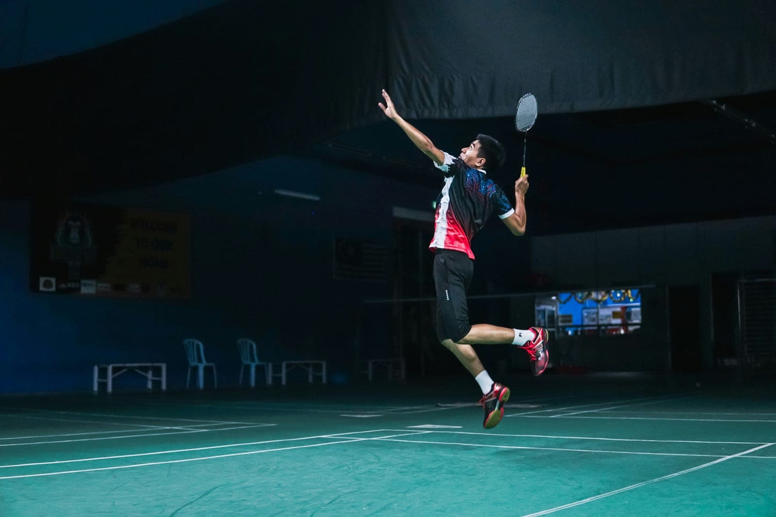 Badminton action